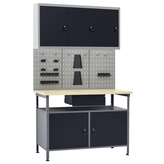 Werkbank met drie wandpanelen en een kast is nu te koop bij PeponiXL, paradijselijk wonen!