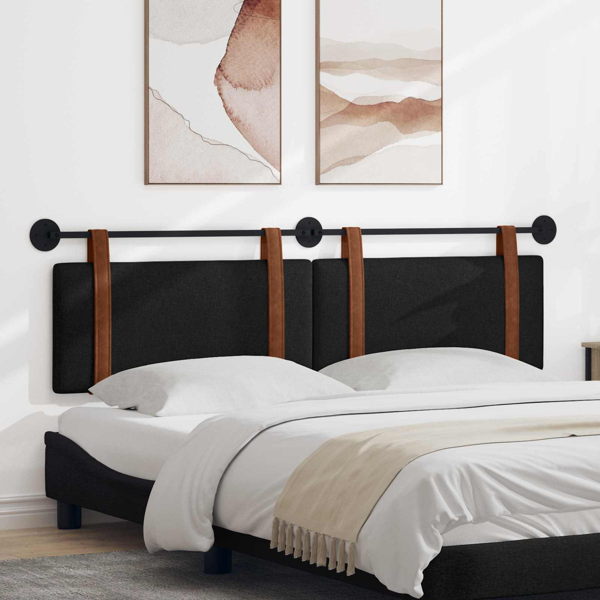 Hangend hoofdbord Zwart Antiek PU is nu te koop bij PeponiXL, paradijselijk wonen!