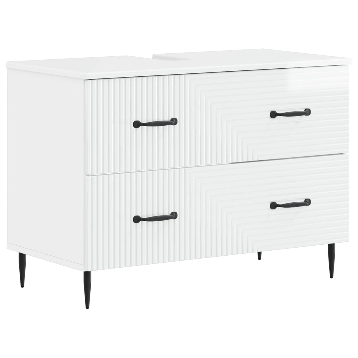 Badkamer wastafelkast HAARLEM Hoogglans Wit 82 x 41 x 58,5 cm is nu te koop bij PeponiXL, paradijselijk wonen!