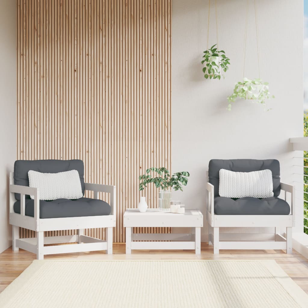 Tuinstoelen 2 st massief grenenhout wit is nu te koop bij PeponiXL, paradijselijk wonen!