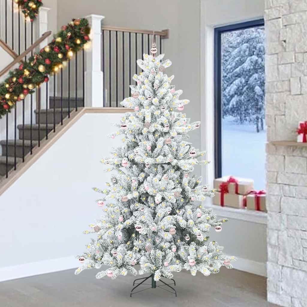 vidaXL Kunstmatige Inklapbare Kerstboom Wit 240 cm PVC en staal