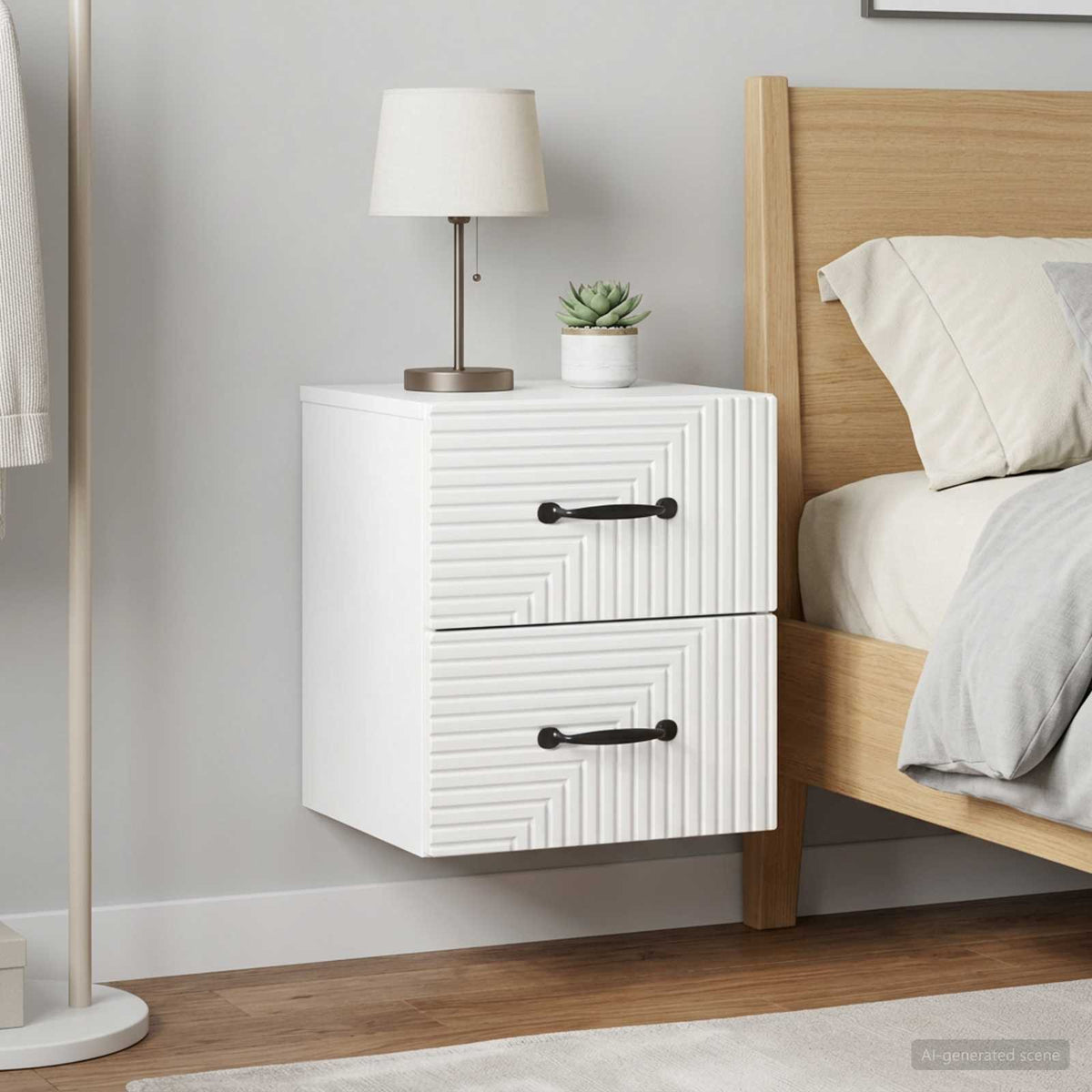 Wandbeugel Bedkast 2 pcs Hoogglans Wit 34,5 x 33 x 40 cm is nu te koop bij PeponiXL, paradijselijk wonen!