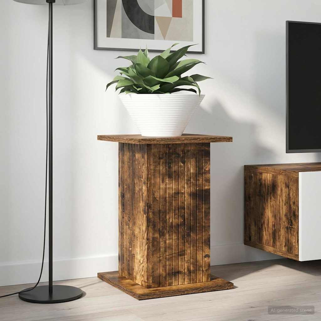 Plantenstandaard 2 pcs Gerookt eiken 30,5 x 30 x 43 cm is nu te koop bij PeponiXL, paradijselijk wonen!