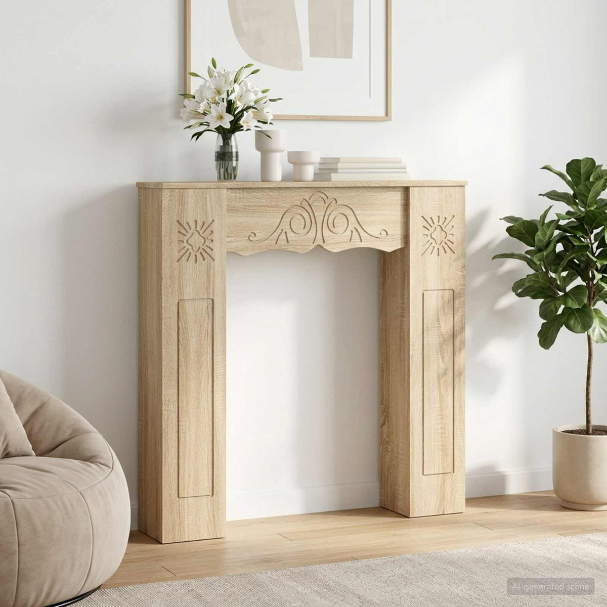 Haardomlijsting Sonoma Eiken 102 x 20 x 102 cm Bewerkt hout is nu te koop bij PeponiXL, paradijselijk wonen!
