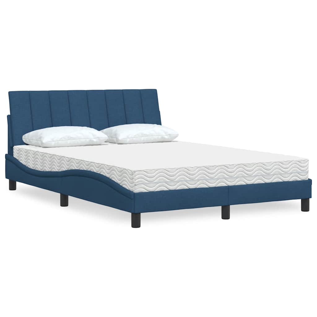 Bed met matras "Hanko" stof blauw 120x200 cm is nu te koop bij PeponiXL, paradijselijk wonen!