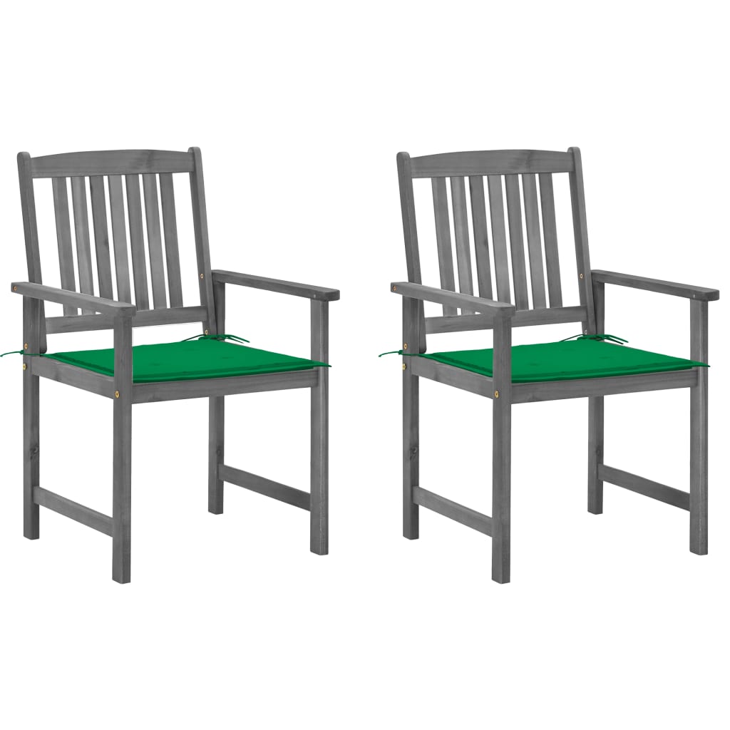 Tuinstoelen 2 st met kussens massief acaciahout grijs is nu te koop bij PeponiXL, paradijselijk wonen!