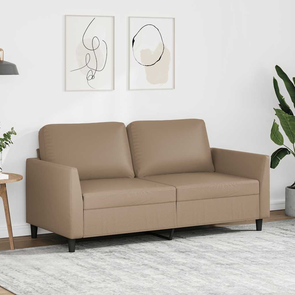 Tweezitsbank 140 cm kunstleer cappuccinokleurig is nu te koop bij PeponiXL, paradijselijk wonen!