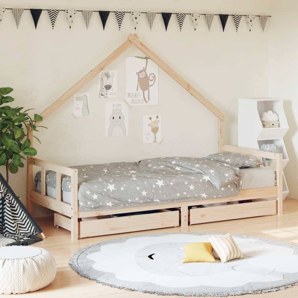 Kinderbedframe 90x200 cm massief grenenhout is nu te koop bij PeponiXL, paradijselijk wonen!