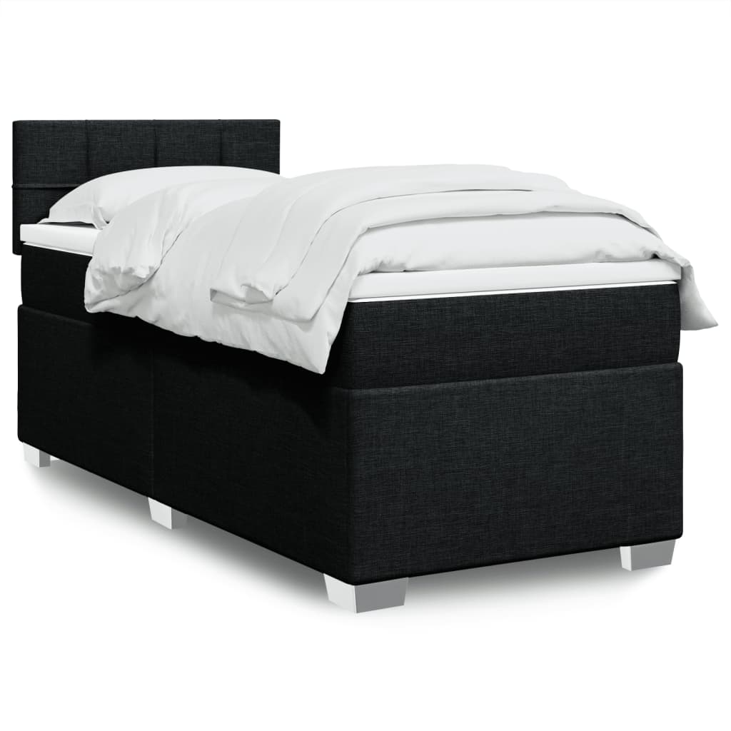 Boxspring met matras stof zwart 80x200 cm is nu te koop bij PeponiXL, paradijselijk wonen!