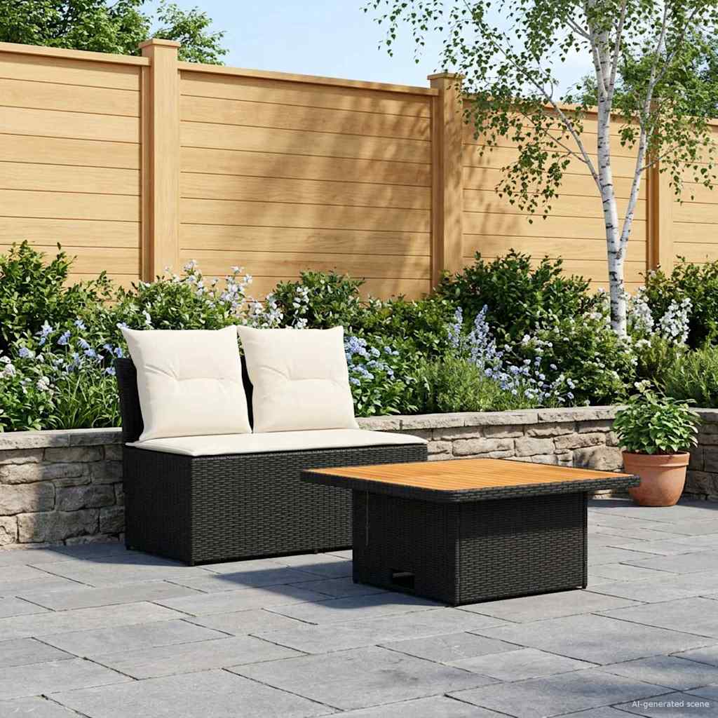 2 Stuk Tuin middelste sofa met uitschuiftafel poly rattan is nu te koop bij PeponiXL, paradijselijk wonen!