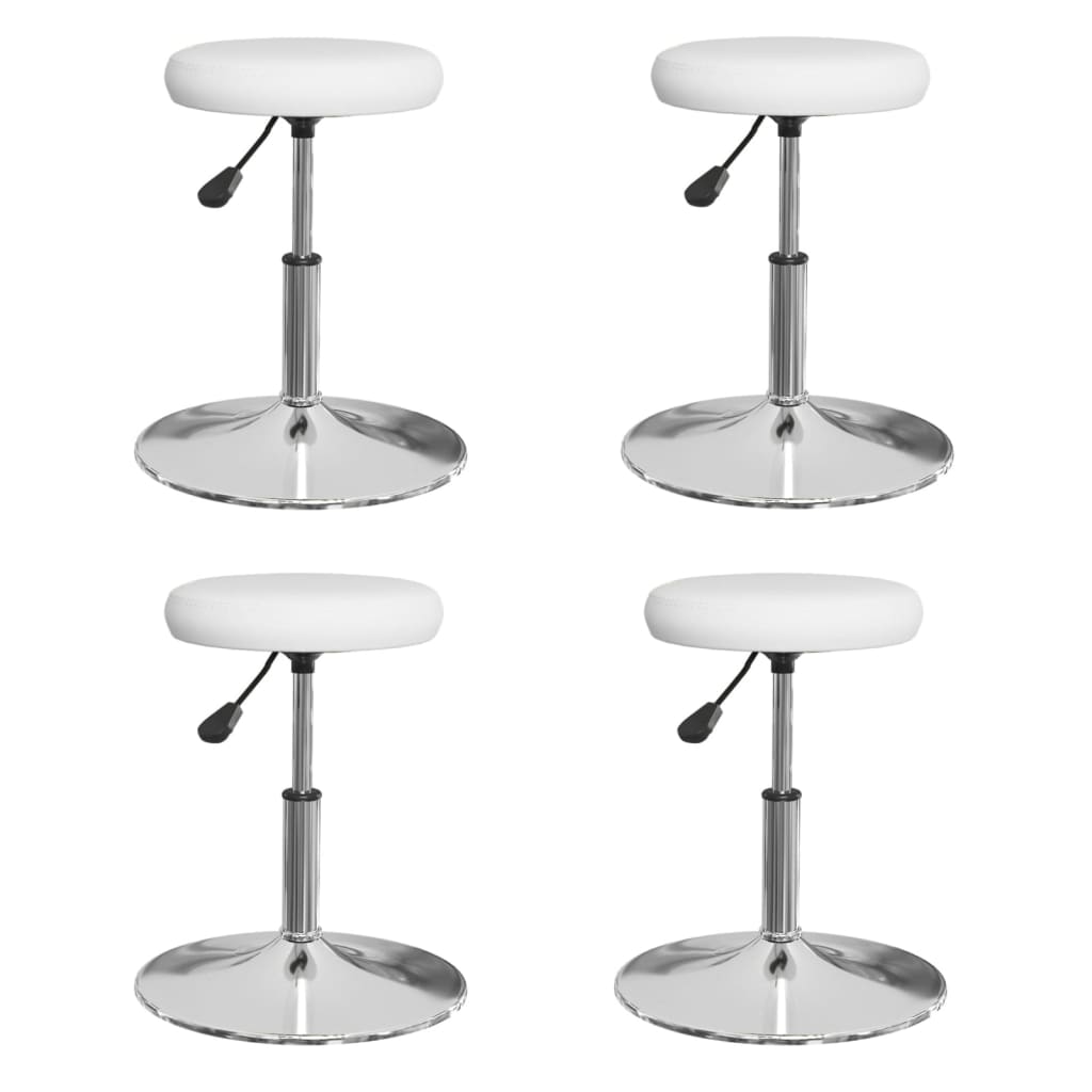 Eetkamerstoelen 4 st kunstleer wit is nu te koop bij PeponiXL, paradijselijk wonen!