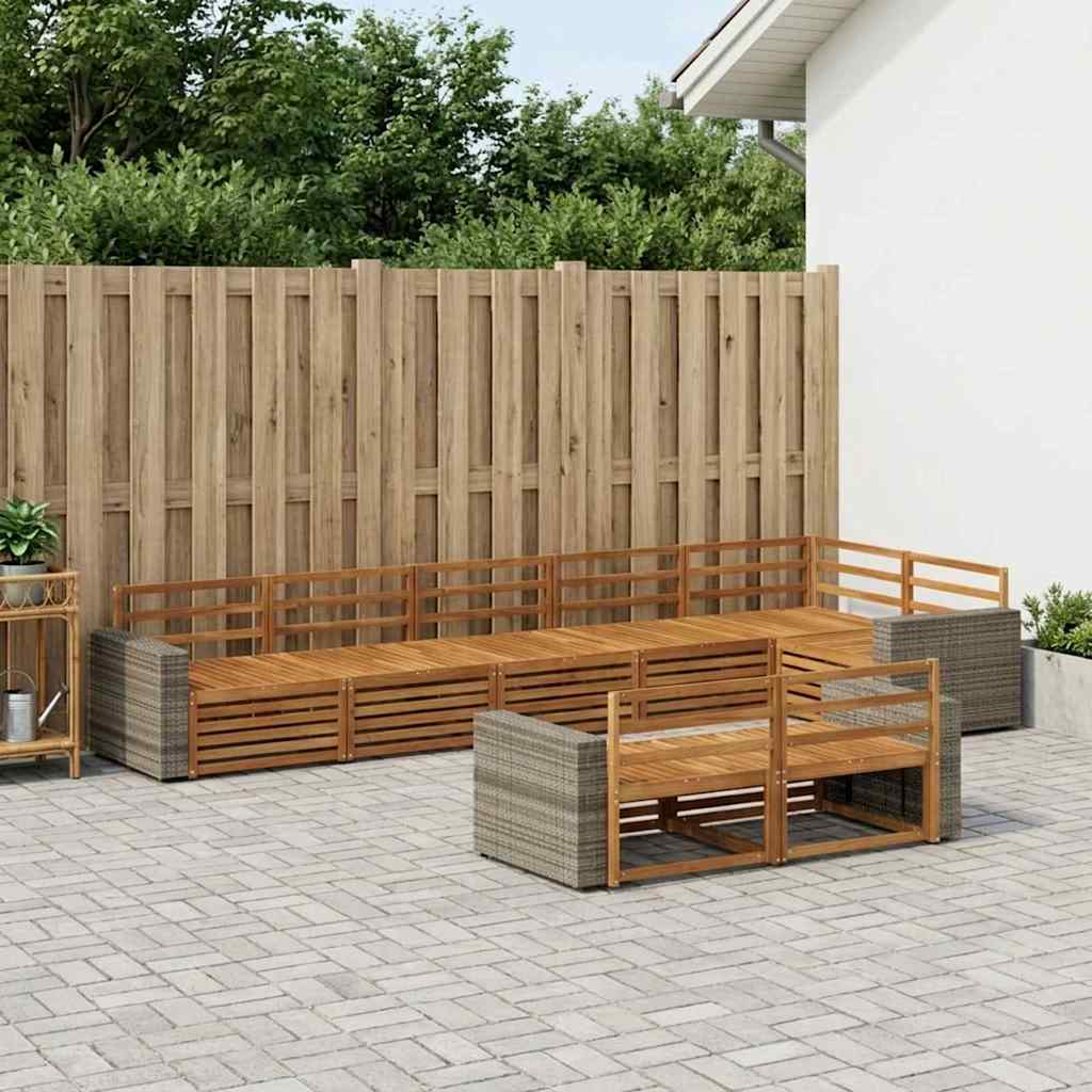 Buiten bankenset 8 pcs Naturel is nu te koop bij PeponiXL, paradijselijk wonen!