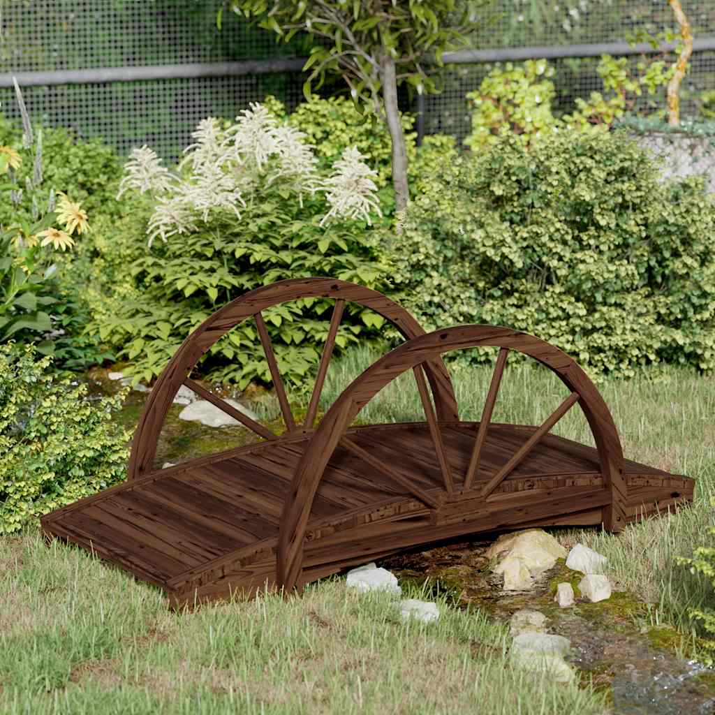 Tuinbrug met half wiel 99x50x38 cm massief vurenhout is nu te koop bij PeponiXL, paradijselijk wonen!
