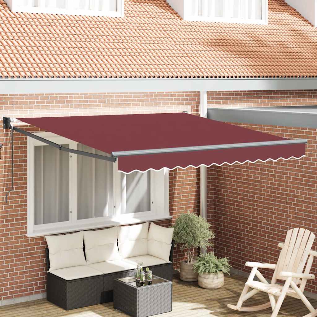 Luifel automatisch uittrekbaar 300x250 cm bordeauxrood is nu te koop bij PeponiXL, paradijselijk wonen!