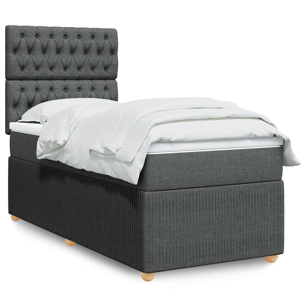 Boxspring met matras stof donkergrijs 90x190 cm is nu te koop bij PeponiXL, paradijselijk wonen!