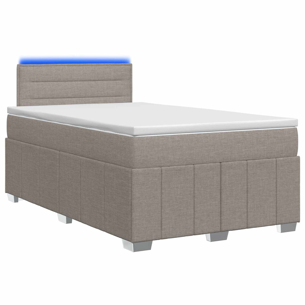 Boxspringbed met matras met hoofdeinde Taupe 120 x 190 cm Stof is nu te koop bij PeponiXL, paradijselijk wonen!