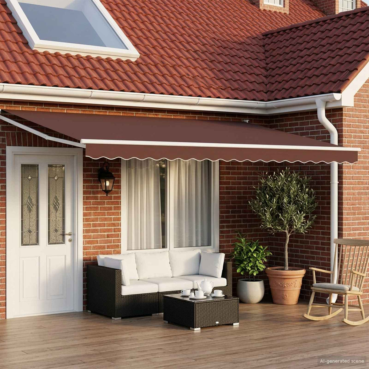 Elektrisch Uittrekbaar Zonnescherm Bruin 4 × 3 m is nu te koop bij PeponiXL, paradijselijk wonen!