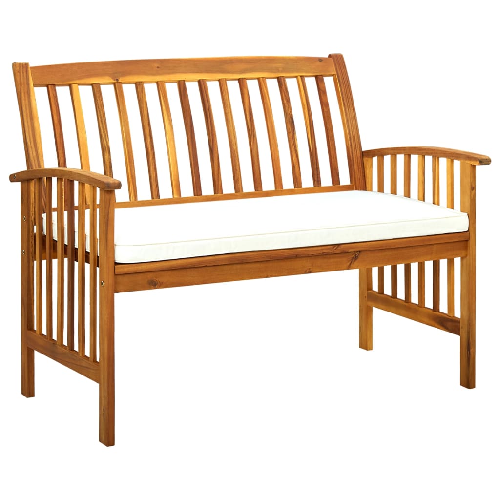 Tuinbank met kussen 119 cm massief acaciahout is nu te koop bij PeponiXL, paradijselijk wonen!