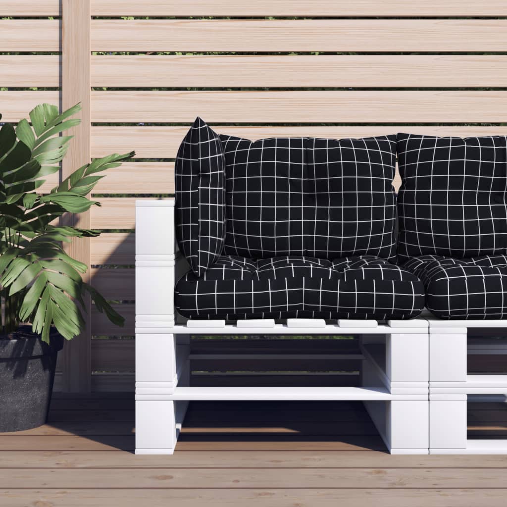 Palletkussens 3 st ruitpatroon oxford stof zwart is nu te koop bij PeponiXL, paradijselijk wonen!