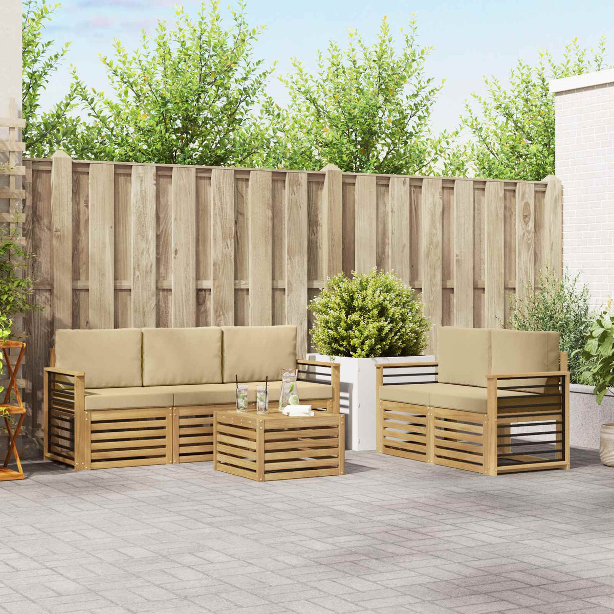 Sofa-Sets Massief Acaciahout is nu te koop bij PeponiXL, paradijselijk wonen!