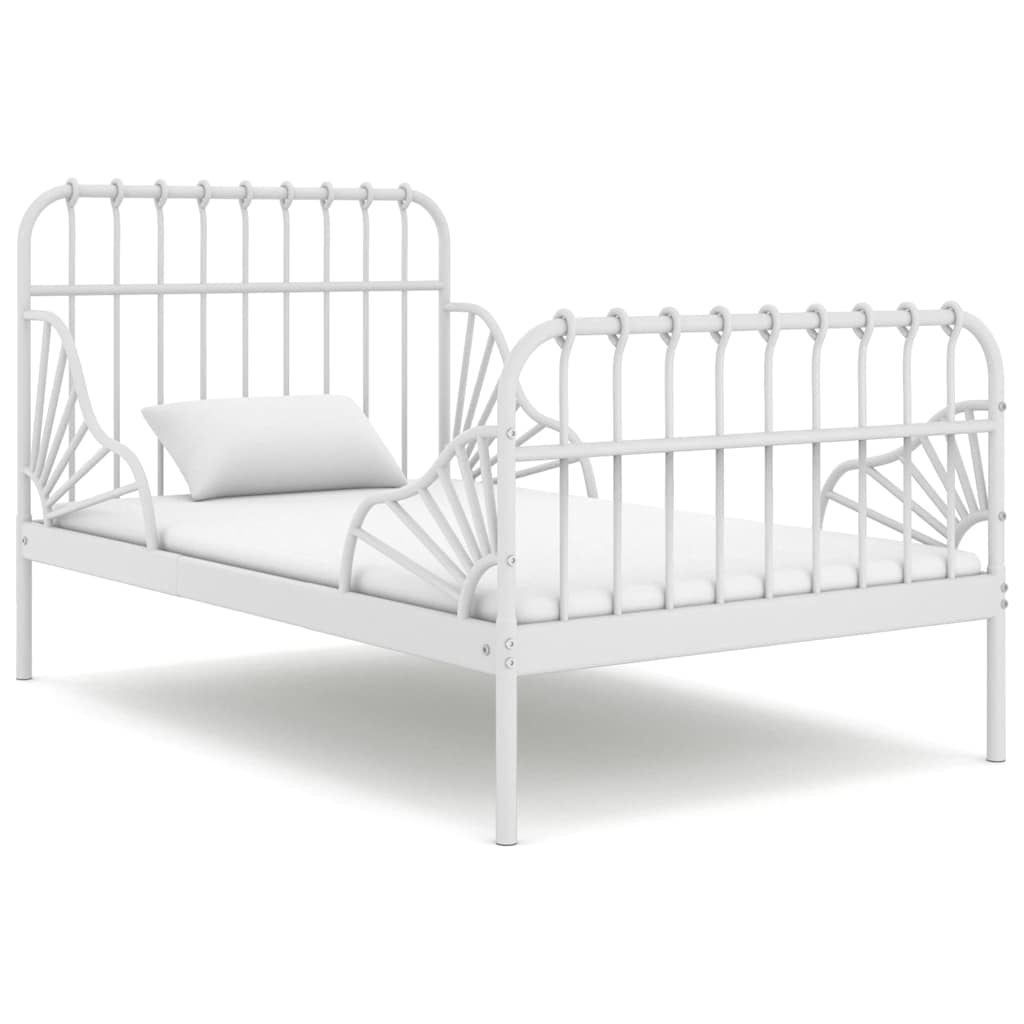 Bedframe verlengbaar metaal wit 80x130/200 cm is nu te koop bij PeponiXL, paradijselijk wonen!