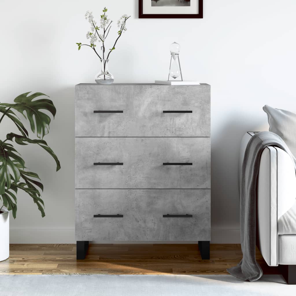 Dressoir 69,5x34x90 cm bewerkt hout betongrijs is nu te koop bij PeponiXL, paradijselijk wonen!