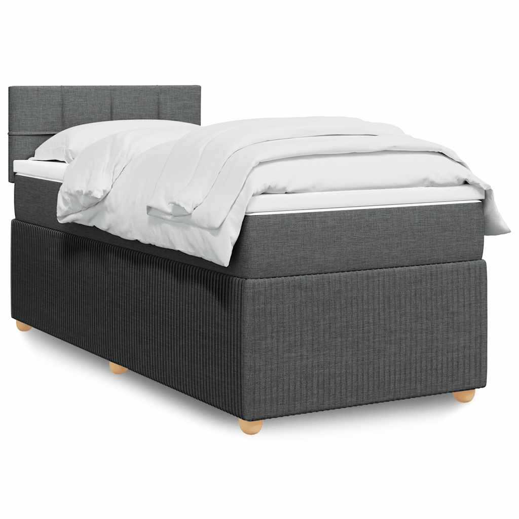 Boxspring met matras stof donkergrijs 90x190 cm is nu te koop bij PeponiXL, paradijselijk wonen!