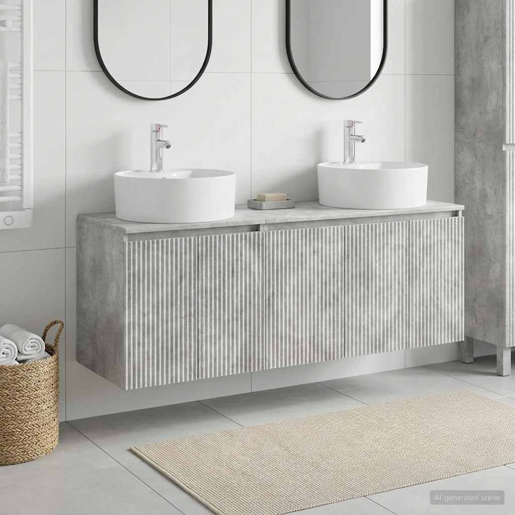 Badkamerkastenset 3 st Betongrijs 49,5 x 44,5 x 65 cm is nu te koop bij PeponiXL, paradijselijk wonen!