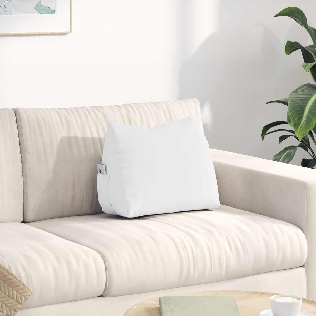 Rugkussen Wit 45 x 20 x 35 cm Stof is nu te koop bij PeponiXL, paradijselijk wonen!