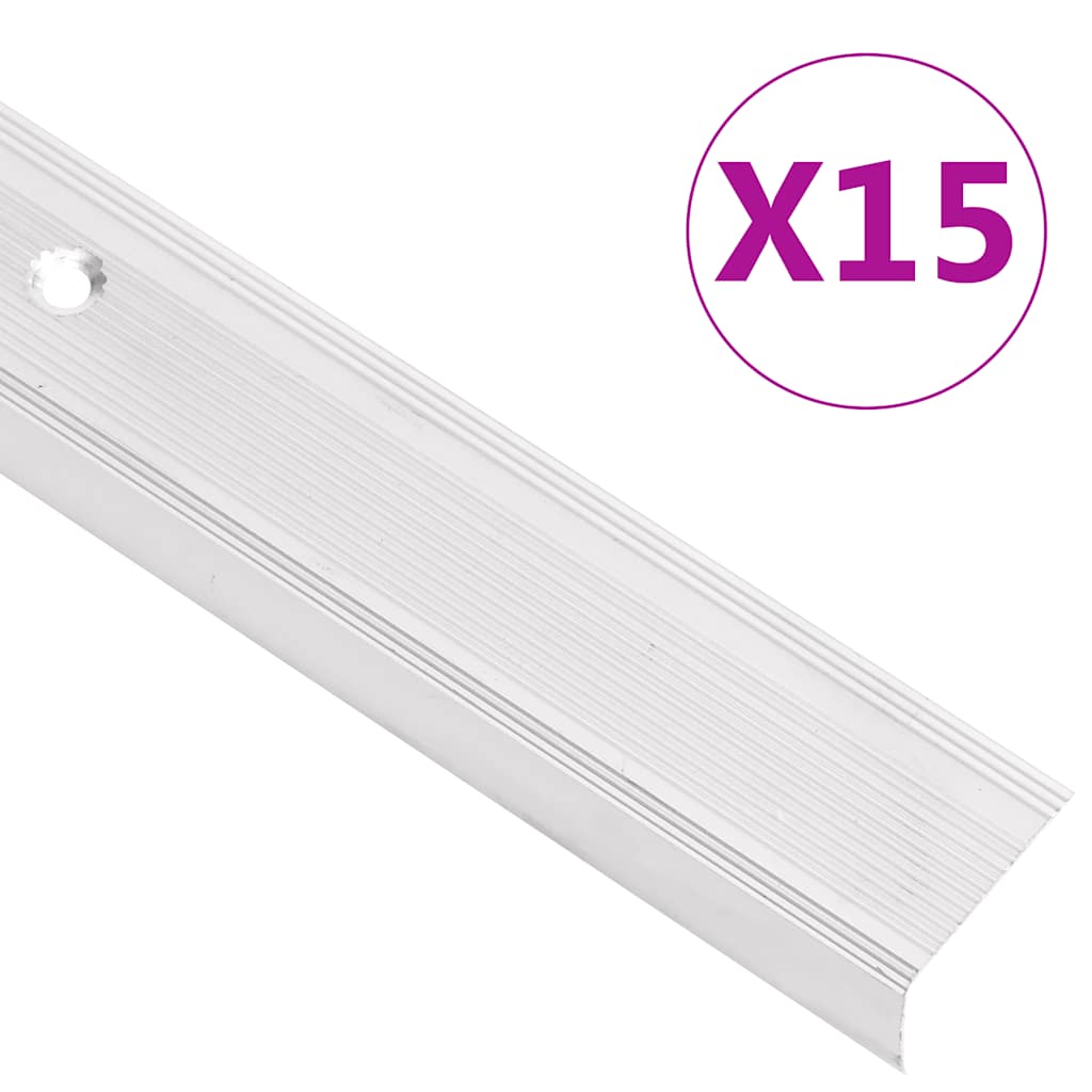 Trapneuzen L-vormig 15 st 100 cm aluminium zilverkleurig is nu te koop bij PeponiXL, paradijselijk wonen!