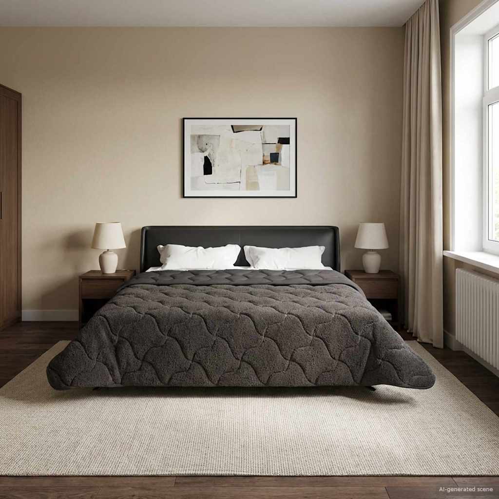 Winter Dekbed Gekwilt Antraciet 220 x 240 cm is nu te koop bij PeponiXL, paradijselijk wonen!