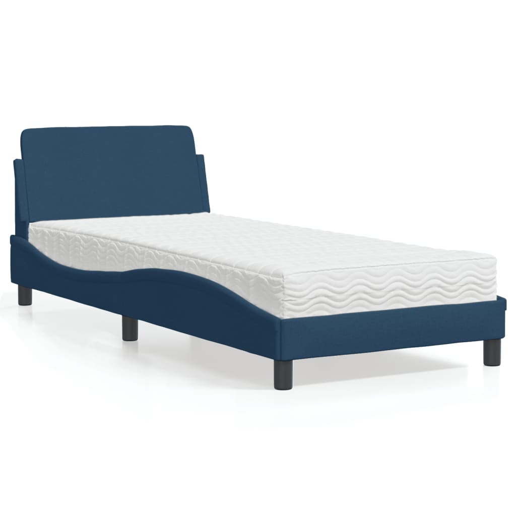 Bed met matras "Dover" stof blauw 90x200 cm is nu te koop bij PeponiXL, paradijselijk wonen!
