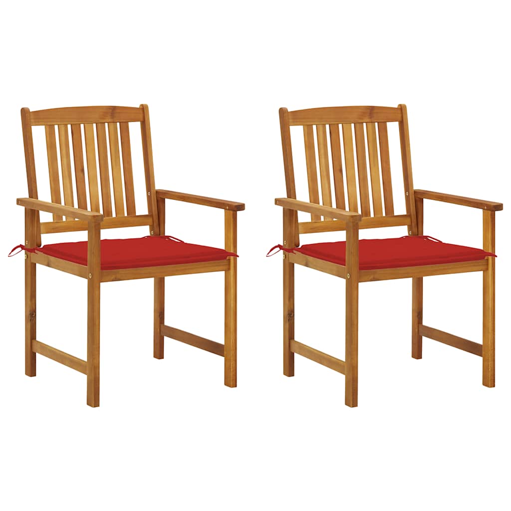 Tuinstoelen 2 st met kussens massief acaciahout is nu te koop bij PeponiXL, paradijselijk wonen!