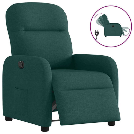 Fauteuil verstelbaar elektrisch stof donkergroen is nu te koop bij PeponiXL, paradijselijk wonen!