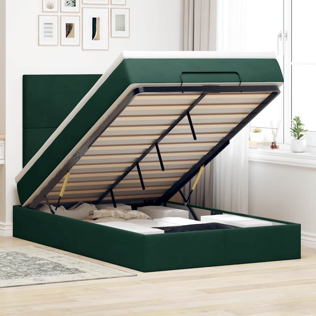 Ottoman bed met matrassen en LED's 120x200cm fluweel is nu te koop bij PeponiXL, paradijselijk wonen!