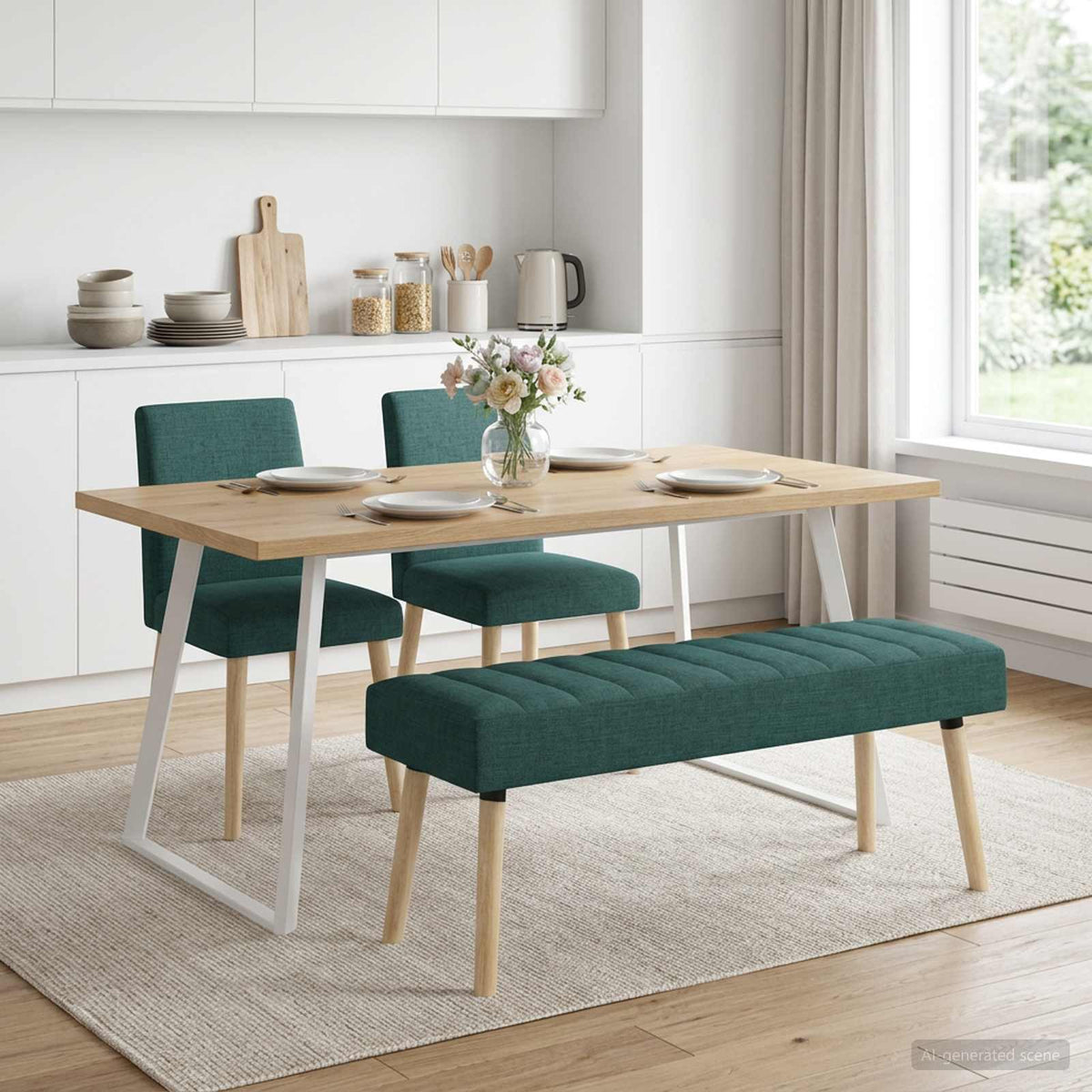 Kanaal-geplooide bank Donkergroen 110 x 40 x 46 cm Stof is nu te koop bij PeponiXL, paradijselijk wonen!