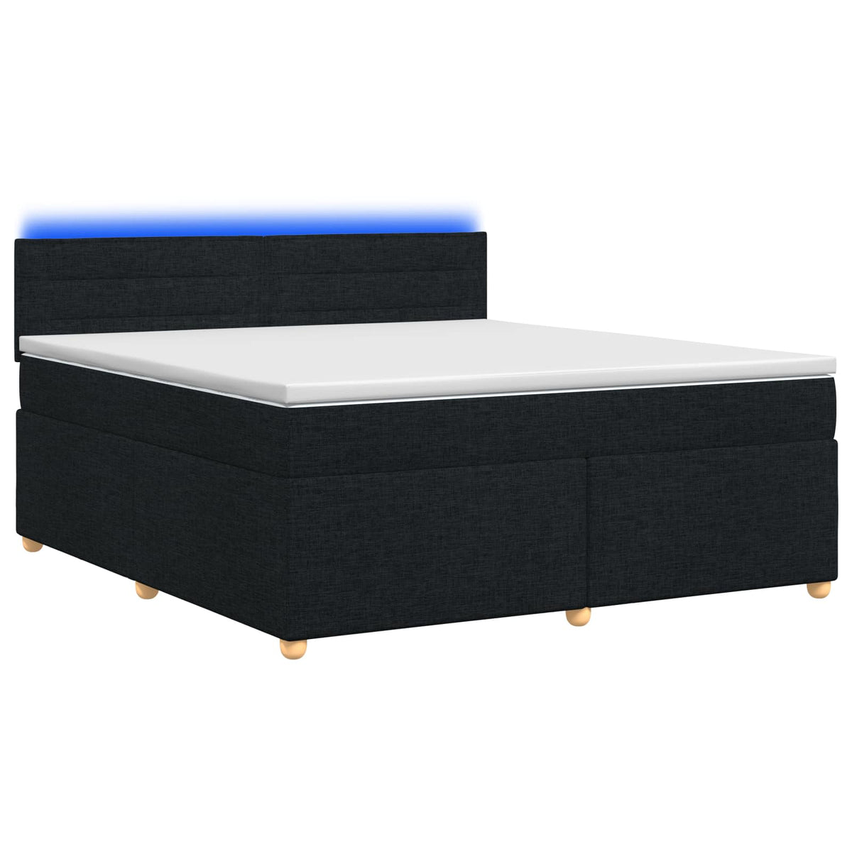 Boxspringbed met matras met hoofdeinde Zwart 140 x 200 cm Stof is nu te koop bij PeponiXL, paradijselijk wonen!