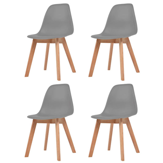 Eetkamerstoelen 4 st kunststof grijs is nu te koop bij PeponiXL, paradijselijk wonen!