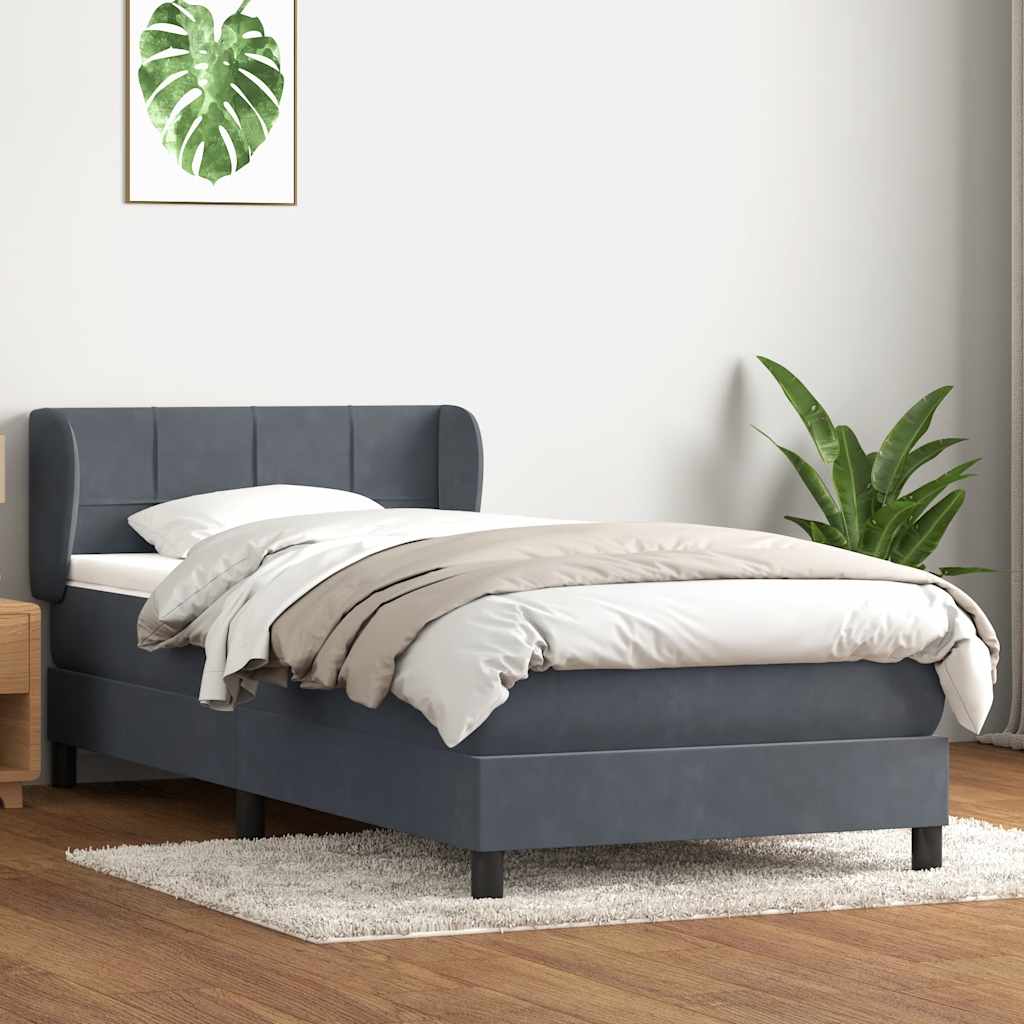 Boxspring met matras fluweel donkergrijs 80x210 cm is nu te koop bij PeponiXL, paradijselijk wonen!