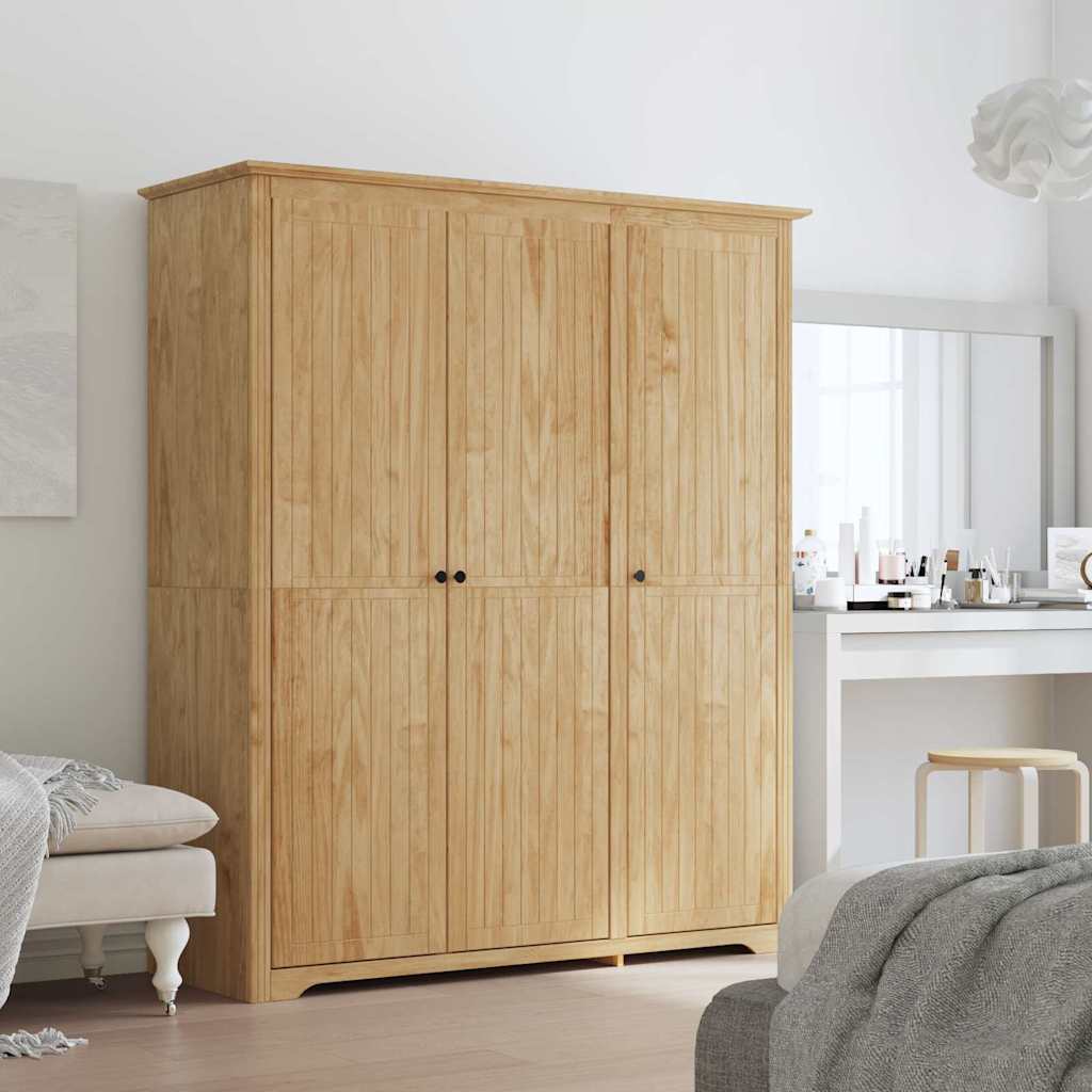 Kledingkast BODO Honingbruin 146 x 53,5 x 173 cm Bewerkt hout is nu te koop bij PeponiXL, paradijselijk wonen!