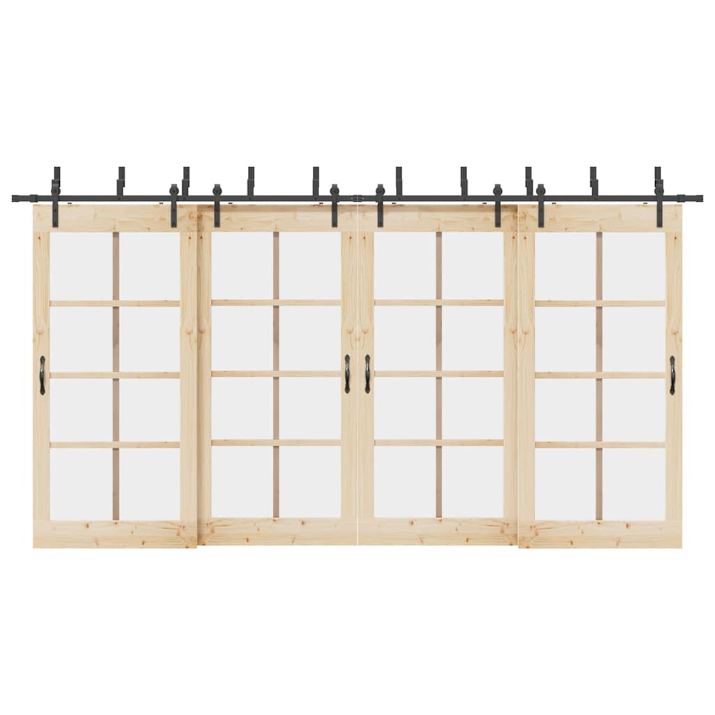 Doos met onderdelen voor schuifdeur 427 cm staal zwart is nu te koop bij PeponiXL, paradijselijk wonen!
