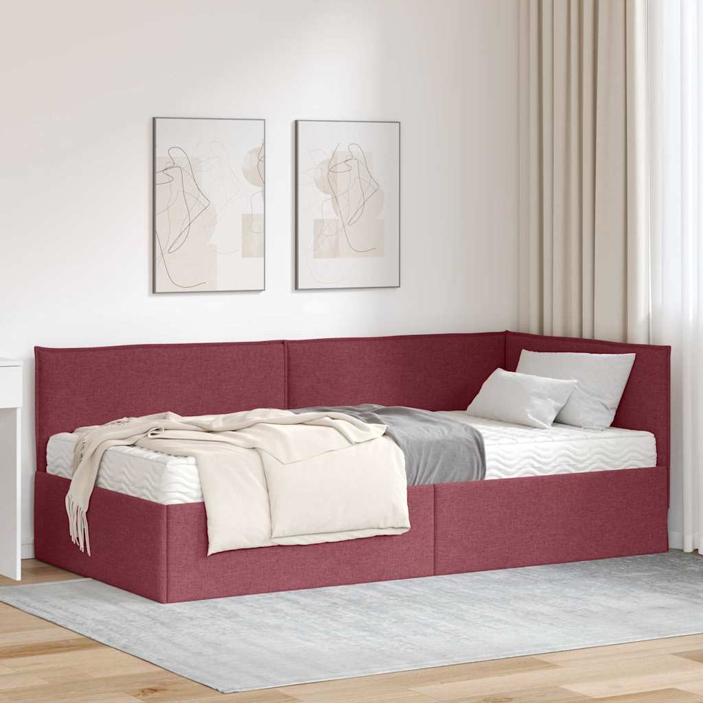 Hoekbedframe met Matras met hoofdeinde 2 pcs Grijs Fluweel is nu te koop bij PeponiXL, paradijselijk wonen!