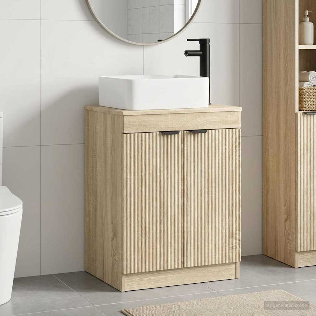 Badkamermeubelset Sonoma Eiken Bewerkt hout is nu te koop bij PeponiXL, paradijselijk wonen!