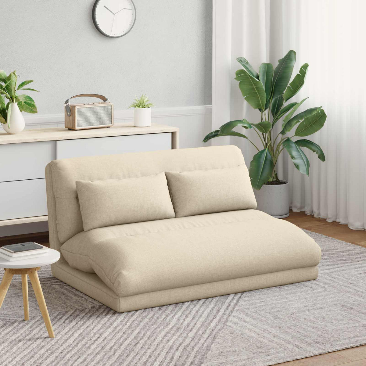 Vloerstoel Crème 110 x 82 x 55 cm Stof is nu te koop bij PeponiXL, paradijselijk wonen!