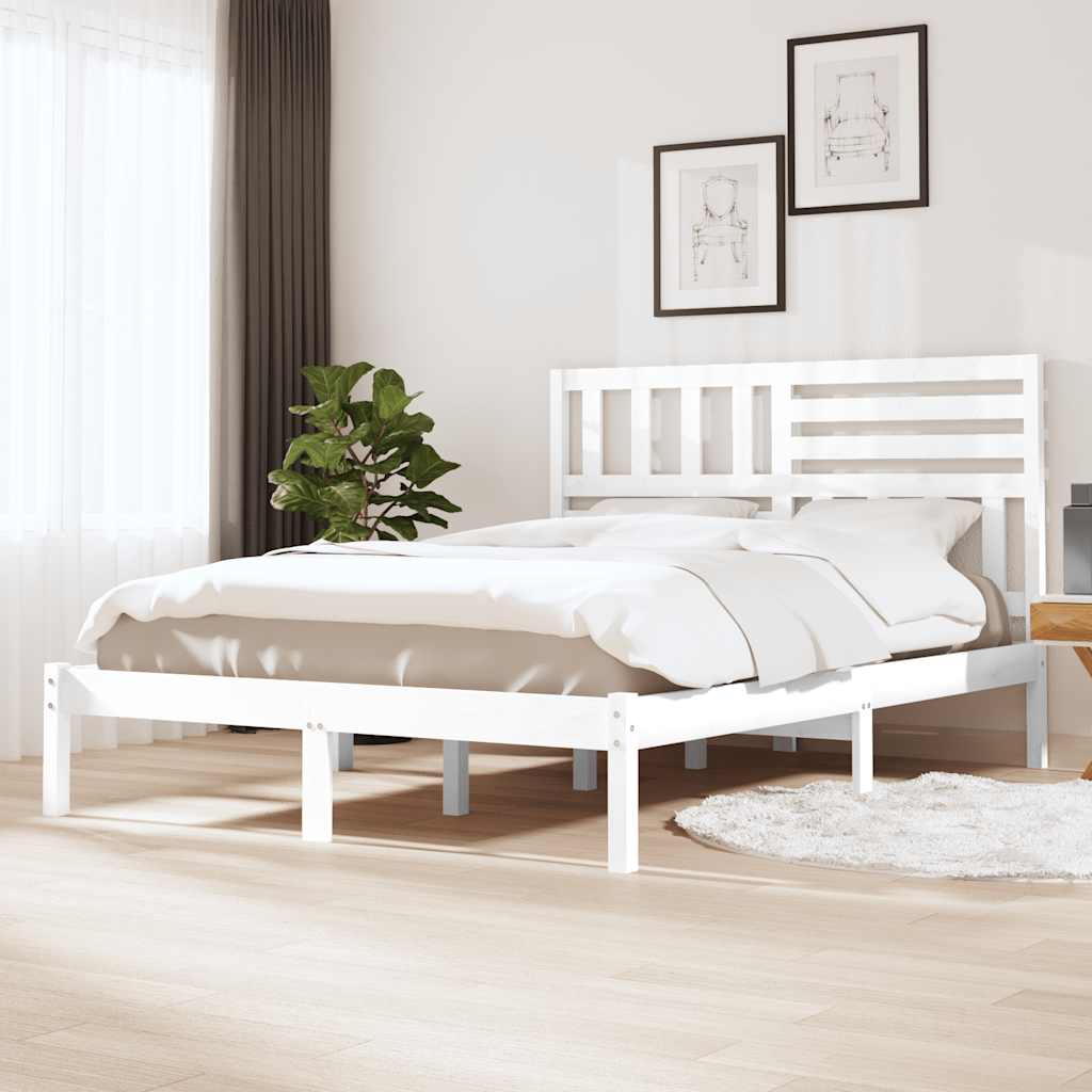 Bedframe massief grenenhout wit 140x200 cm is nu te koop bij PeponiXL, paradijselijk wonen!