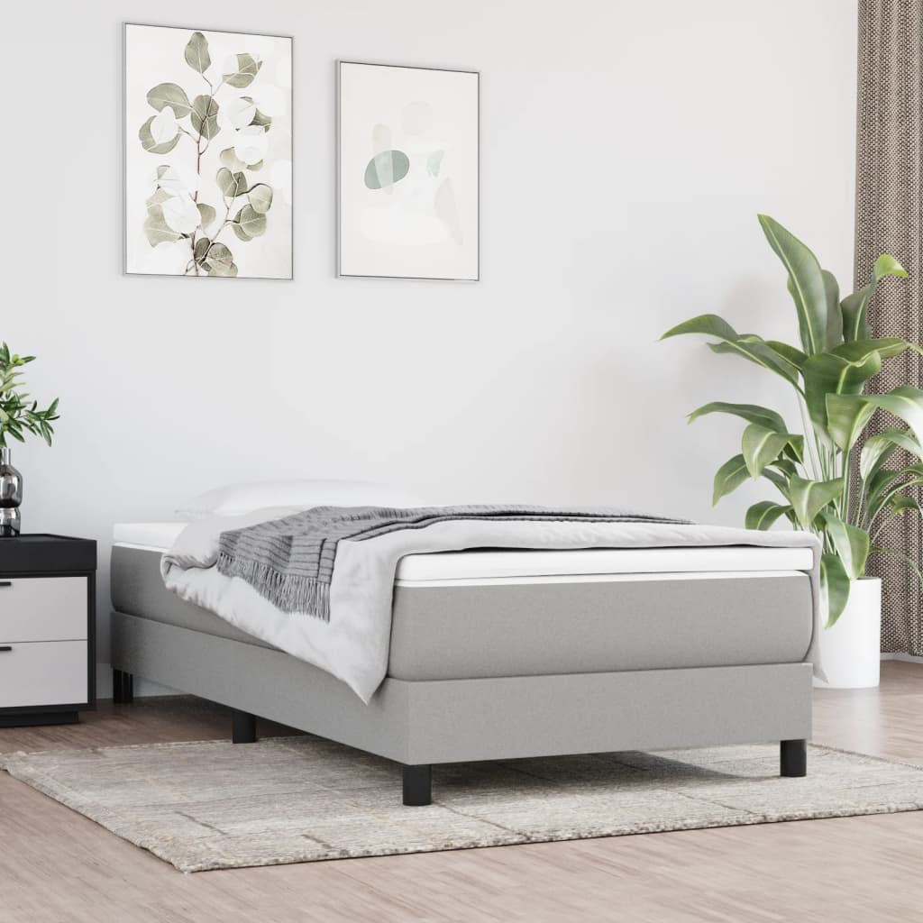Pocketveringmatras medium 100x200x20 cm stof lichtgrijs is nu te koop bij PeponiXL, paradijselijk wonen!