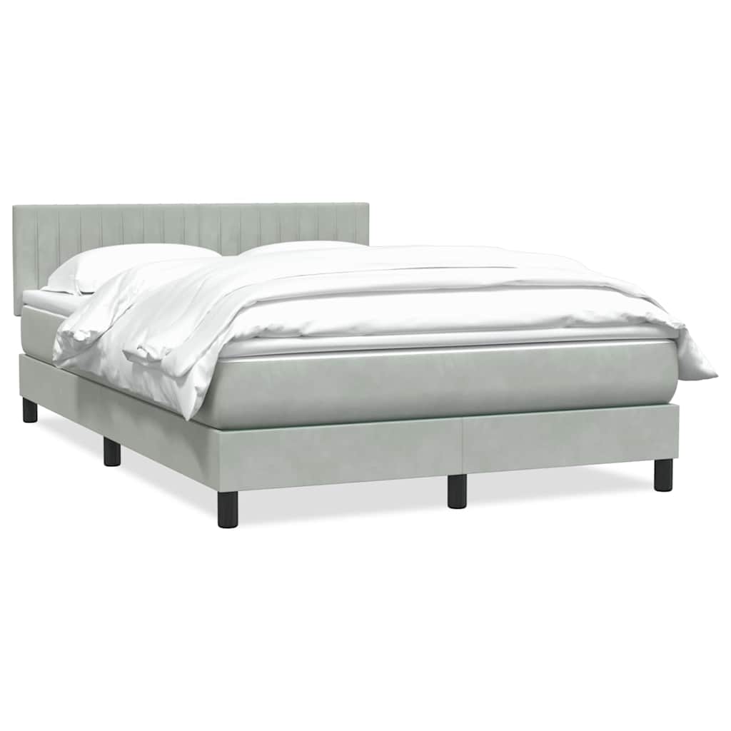 Boxspring met matras fluweel lichtgrijs 160x210 cm is nu te koop bij PeponiXL, paradijselijk wonen!