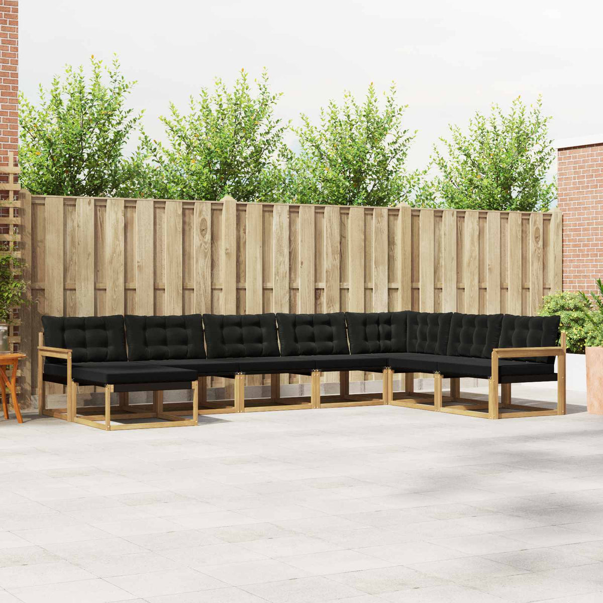 Buiten bankenset met kussen 8 pcs Wit en zwart is nu te koop bij PeponiXL, paradijselijk wonen!