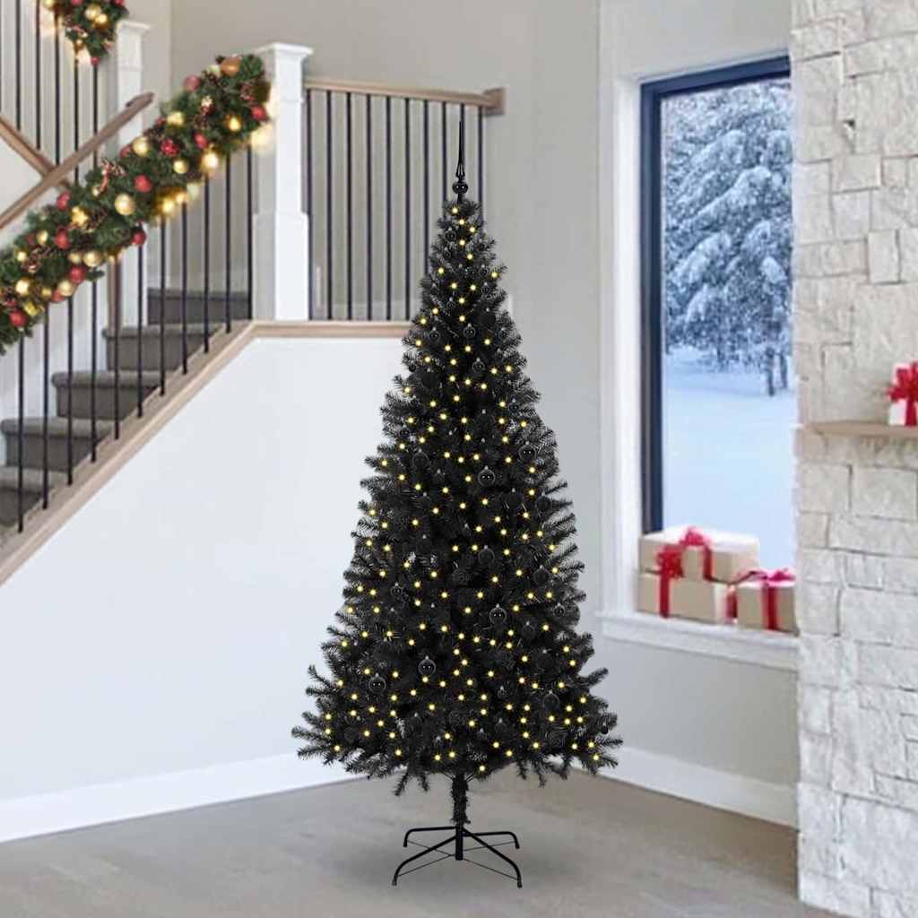 Kerstboom met 300 LED met standaard Zwart 240 cm PVC is nu te koop bij PeponiXL, paradijselijk wonen!