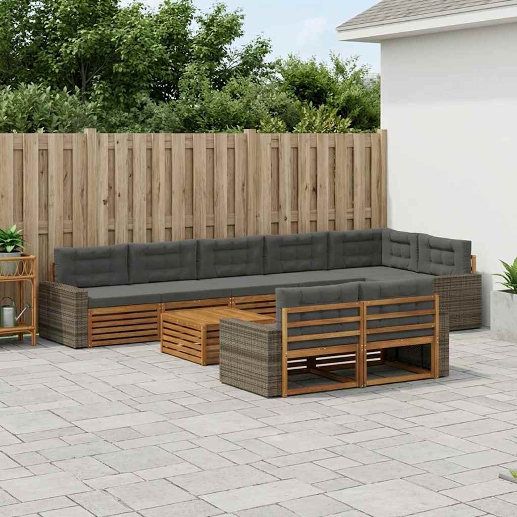 Buiten bankenset met kussen 9 pcs is nu te koop bij PeponiXL, paradijselijk wonen!